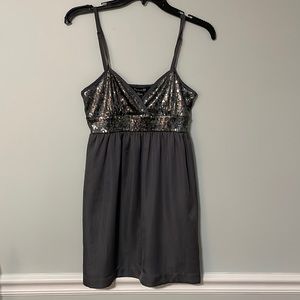 Charcoal gray a-line sequined party dress. Forever 21 brand. Size small